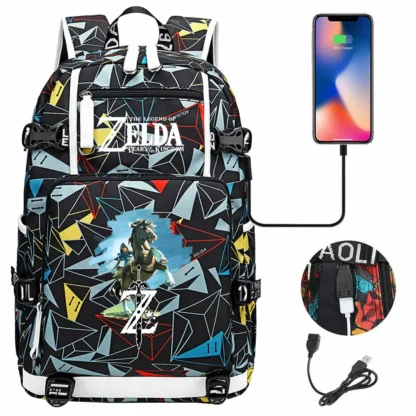 The Legend of Zelda Indian -based Young Student Schoolbag Men and Women Large -capacity Leisure Travel Backpacks - Image 6