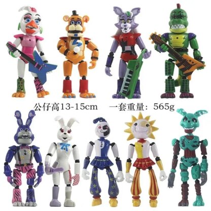 New FNAF Figures Cute Bonnie Bear Five Nights Security Breach Action Figure PVC Model Sundrop Toys Gifts