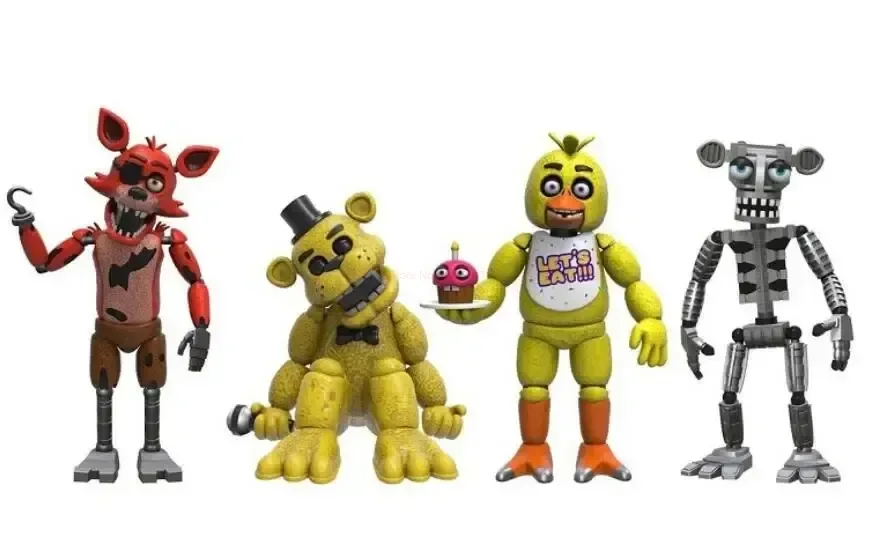 4pcs/set Fnaf Five Nights At Security Breach Action Figures Bonnie Foxy Toys Fazbear Bear Doll Model Toy For Kids Birthday Gift