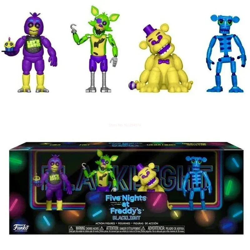 4pcs/set Fnaf Five Nights At Security Breach Action Figures Bonnie Foxy Toys Fazbear Bear Doll Model Toy For Kids Birthday Gift